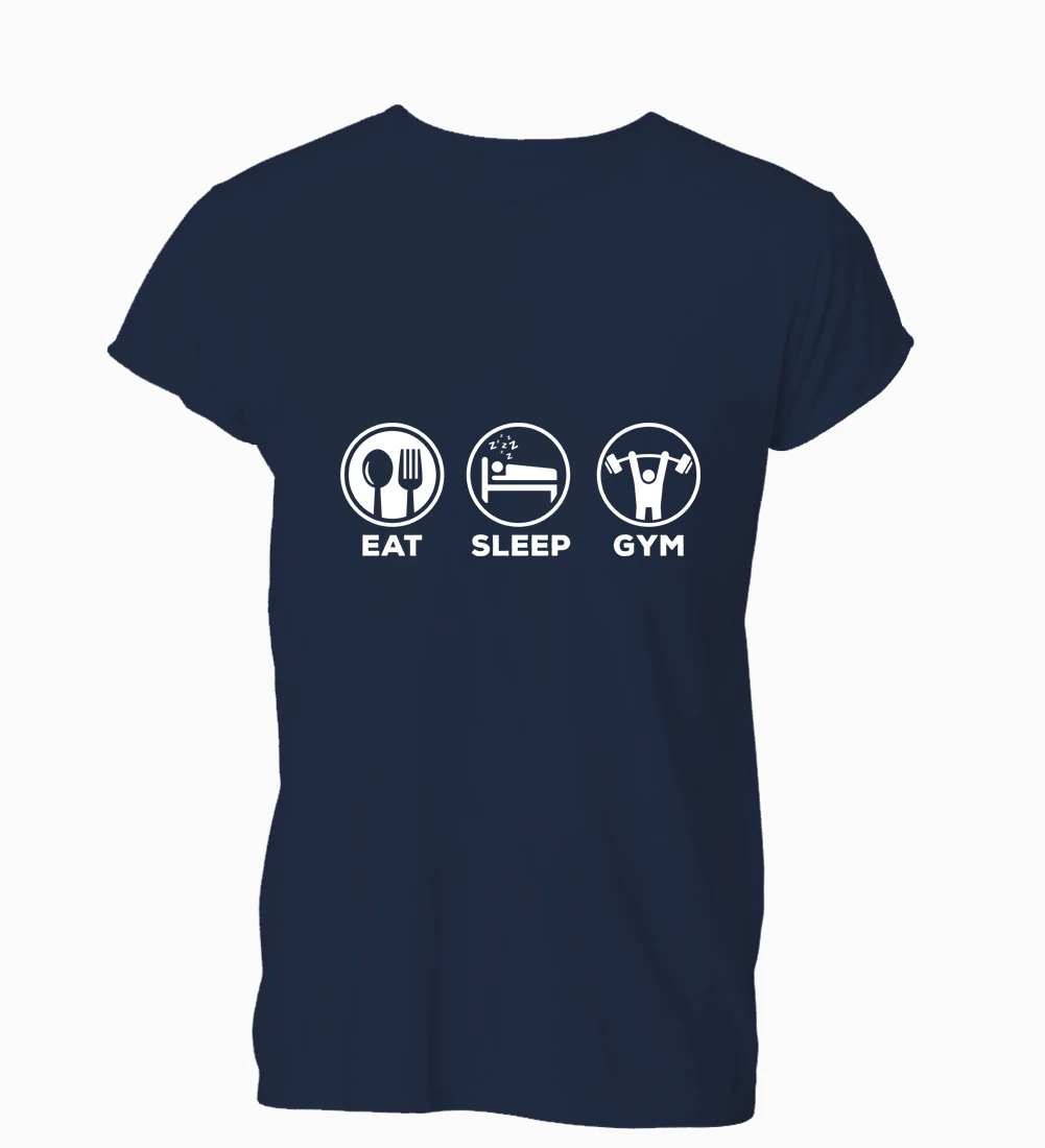 

2019 Summer Fashion Men O-Neck T Shirt Eat Sleep Gyms Motivate Workout Exercise T Shirt Mens Gift