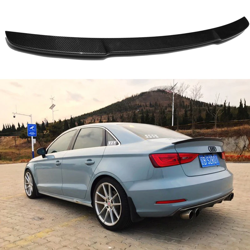 A3 S3 8V задний спойлер из углеродного волокна для Audi Sedan 2014 2017 V Style|Спойлеры и крылья|