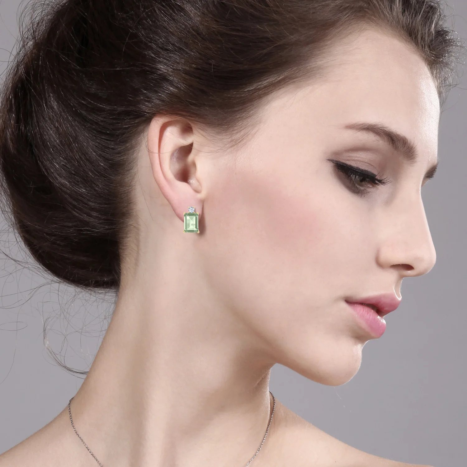 GemStoneKing женские простые элегантные серьги 3 10 Ct Изумрудное кольцо натуральный