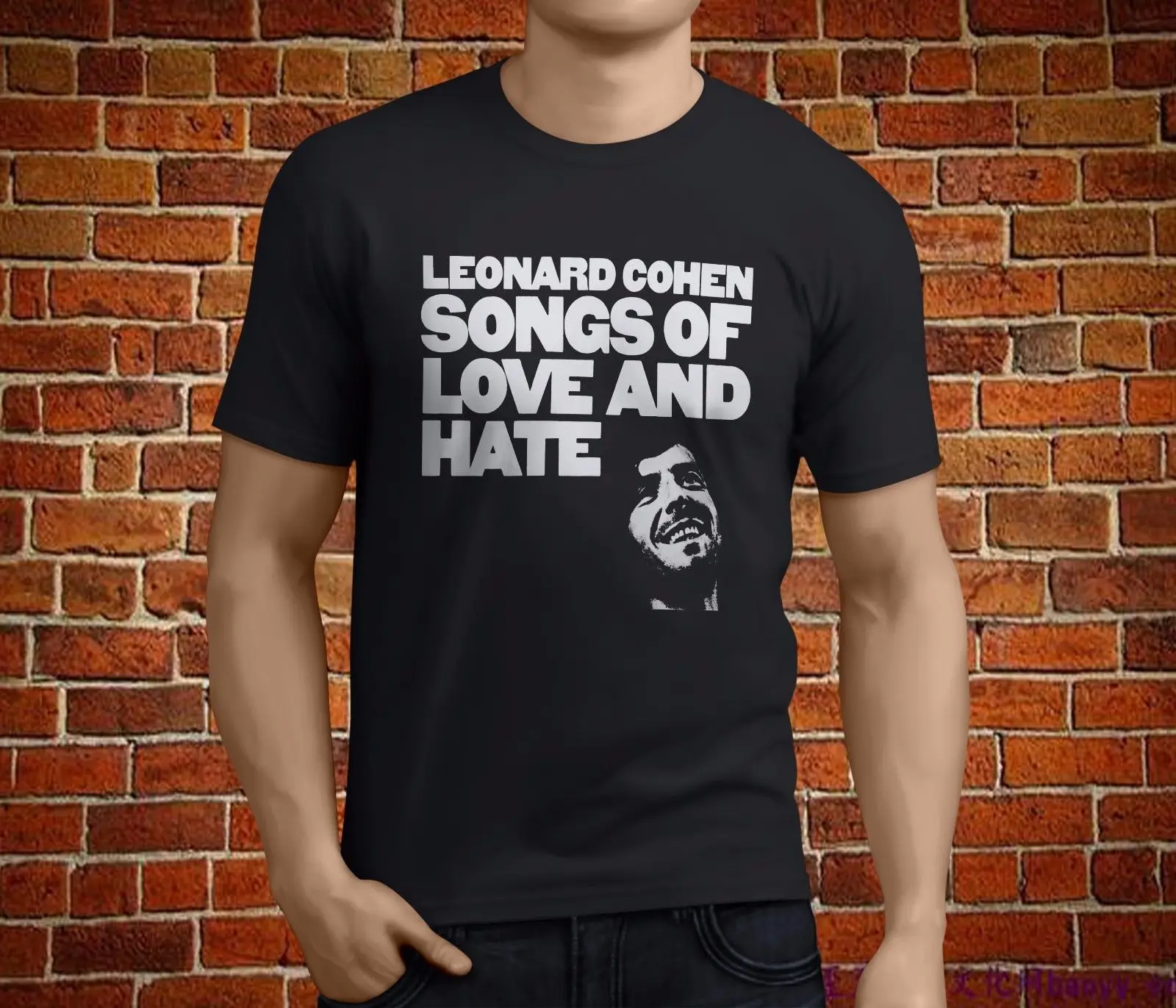 Популярная мужская футболка с надписью Leonard Cohen и love and hate размер S 3XLknitted удобная
