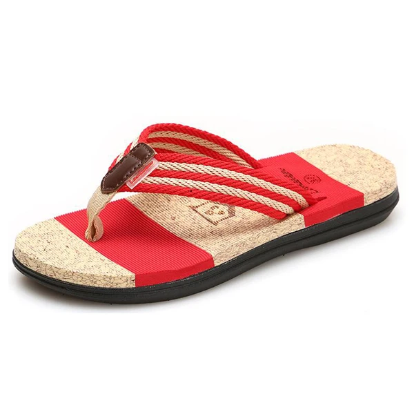 Red couple slippers YIGER, новинка, женские мужские тапочки вьетнамки, мужские шлепанцы пара тапочек производители, мужская пляжная обувь большой размер 36-45,, summe 271 - Цвет: Red couple slippers