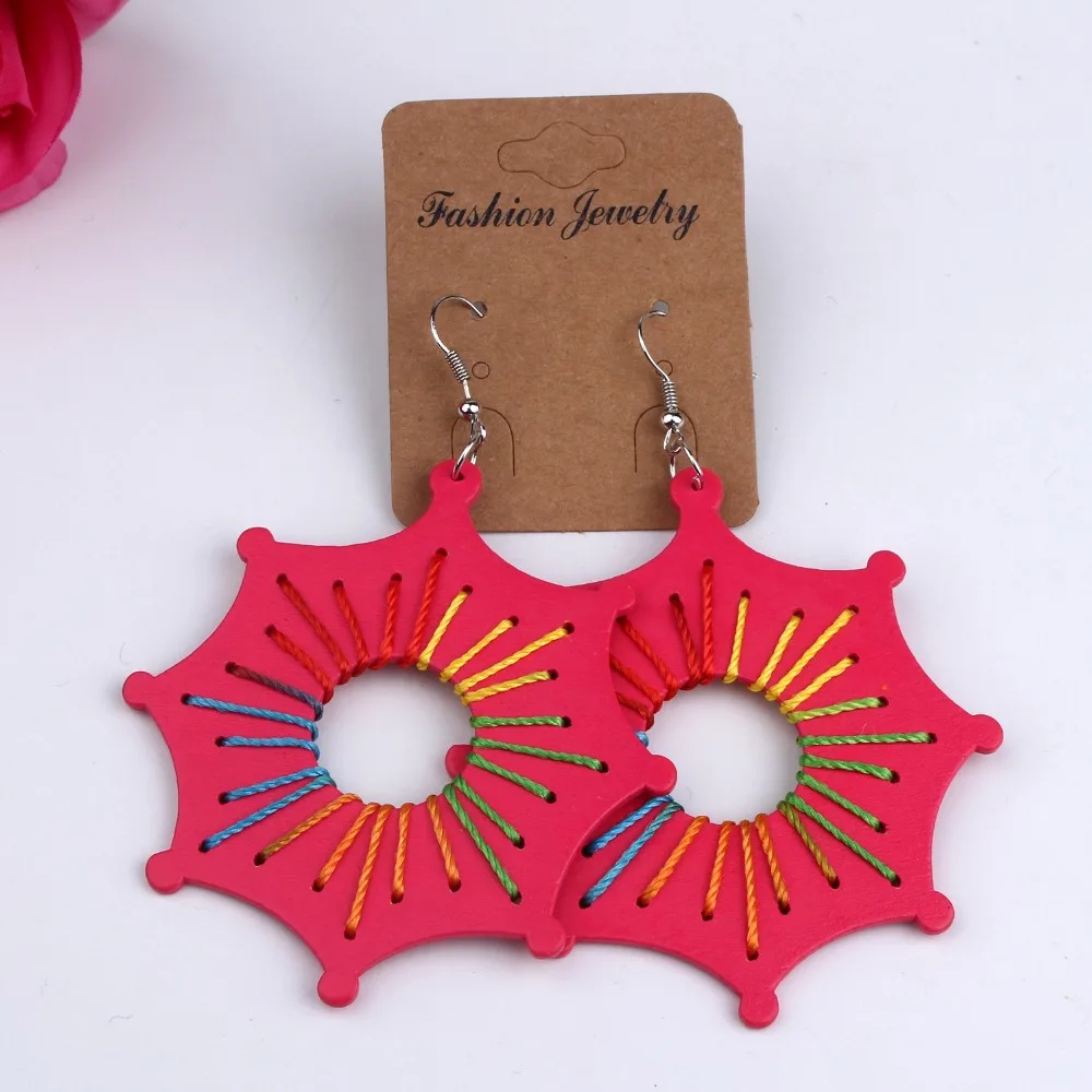 1 пара европейских ювелирных изделий деревянные серьги для женщин большие