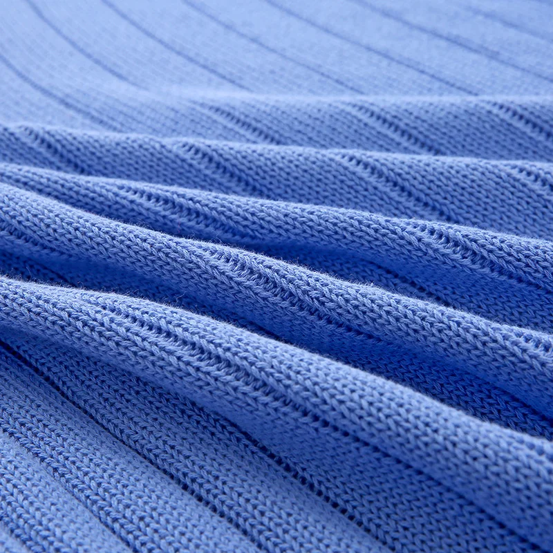 Оригинальное Брендовое хлопковое модное вязаное однотонное мягкое одеяло с