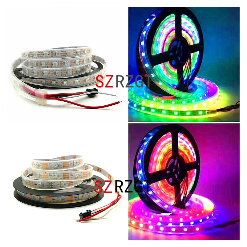 Светодиодная лента WS2812B 30/60 светодиодов/м RGB WS2812 5050SMD черная/белая плата Ip67 5 в