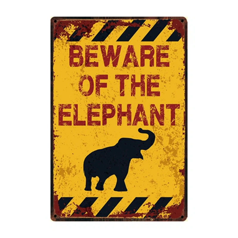 [ Kelly66 ] Beware Of The Dog Pig Horse Wolf Monkey Metal Sign Tin Poster Home Decor Bar Wall Art Painting 20*30 CM Size Dy82 - Цвет: y-2877