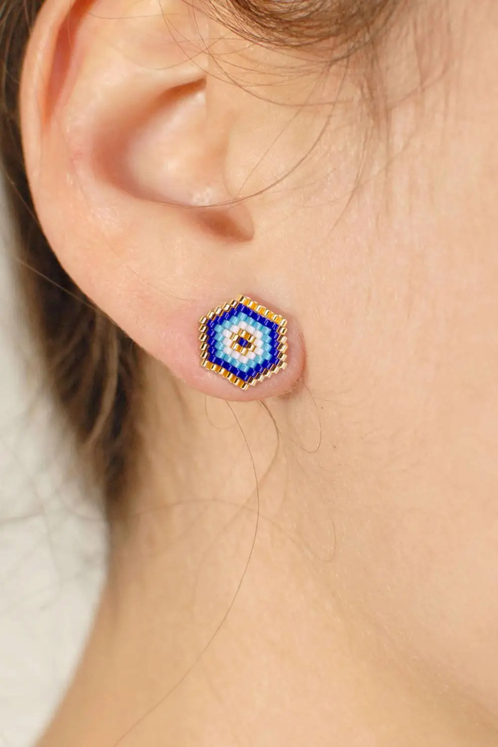Go2boho серьги-гвоздики со сглаза Miyuki Delica серьги для женщин Insta модный Турецкий Дурной глаз украшения ручной работы подарок Прямая поставка - Окраска металла: MI-E190011 Evil Eye