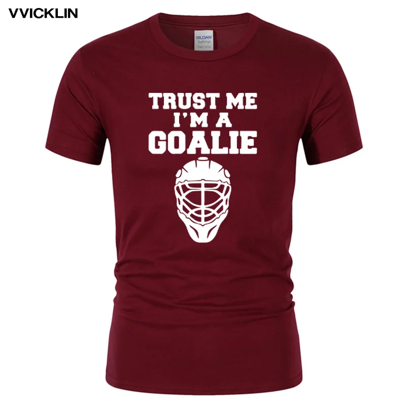 Мужская футболка с принтом Trust Me I'm A Goalies летняя Модная брендовая хлопковая
