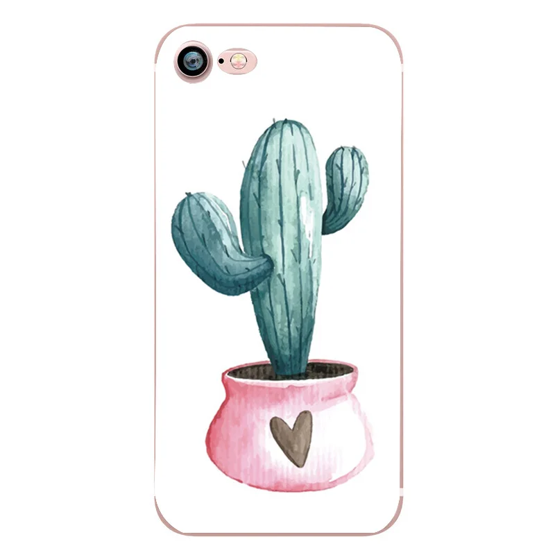 Чехол для iphone Fundas 6 S Красивые цветы Кактус задняя крышка Защитный Coque 7 8 Plus X SE 5 5S