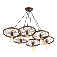 hot selling american vintage wheel loft pendant light creative personality industrial lights edison bulb lamp for living room