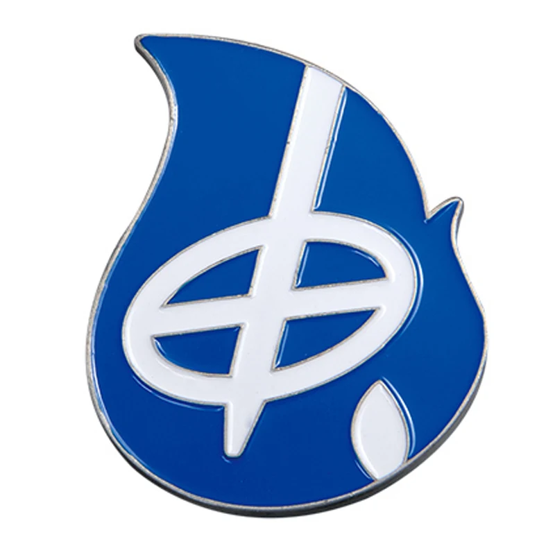 

Factory wholesale blue water drop shape die casting coin