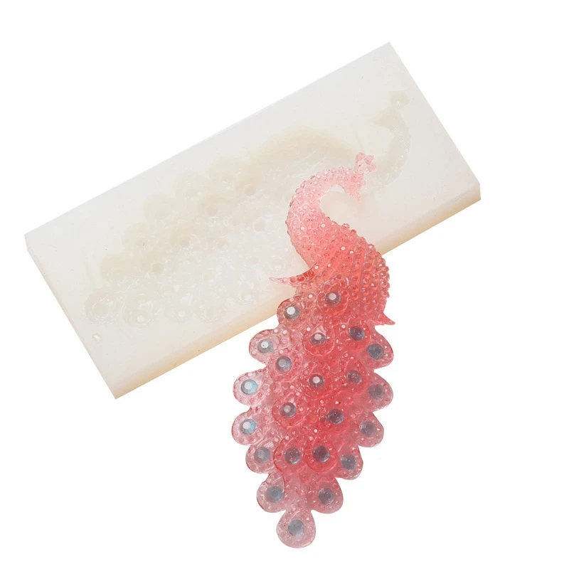 

2019 New 1PCS Fashion Craft DIY Transparent UV Beautiful Peacock Resin Liquid Silicone Combination Molds for Making Jewelry