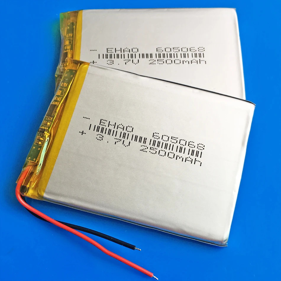 5 шт. 3 7 в 2500 мАч полимерный литий-полимерный аккумулятор 605068 для GPS DVD PAD power bank camera