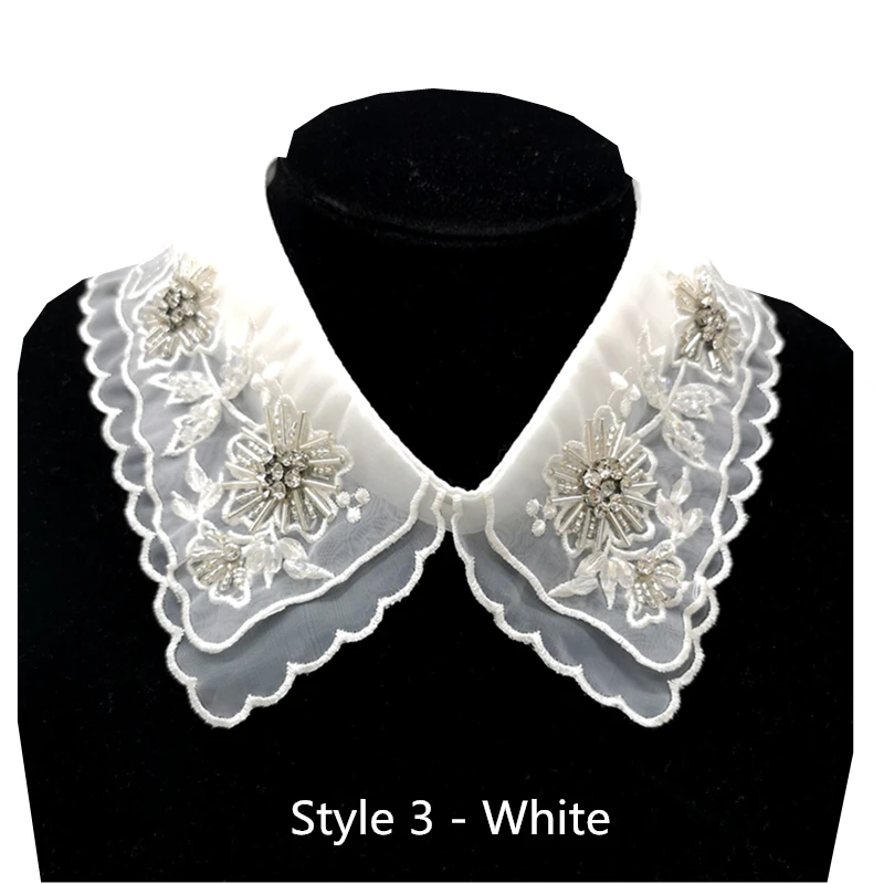 Style 3 - White 1 шт. модный кружевной свитер для шитья рубашки элегантный воротник свадебное платье аксессуары# белый и черный - Цвет: Style 3 - White