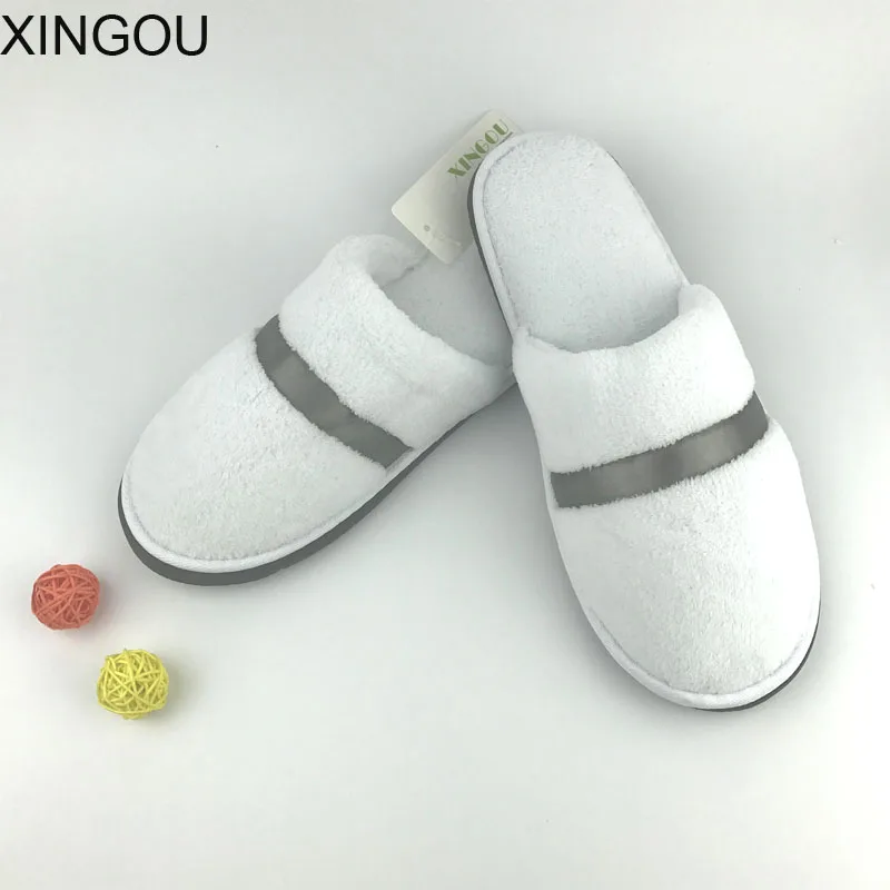 Новинка Фланелевые домашние тапочки женские однотонные Тапочки для гостей