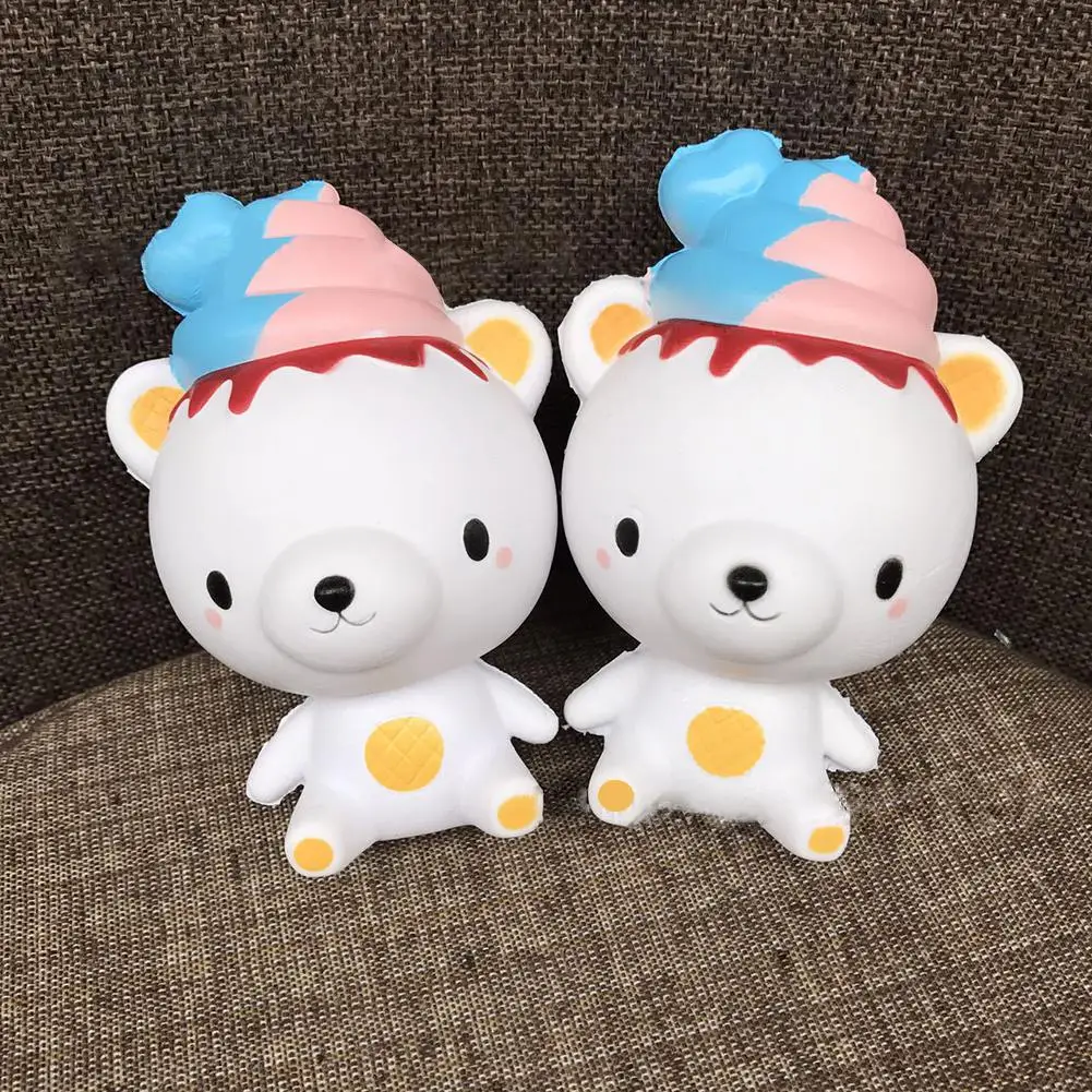 1 шт. милые медленно растущие сжимаемые симуляторы мороженого украшения медведя