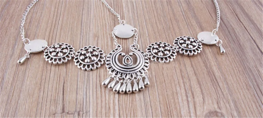 Новый Boho подвески из винтажного металлического Серебрянного Плетеный