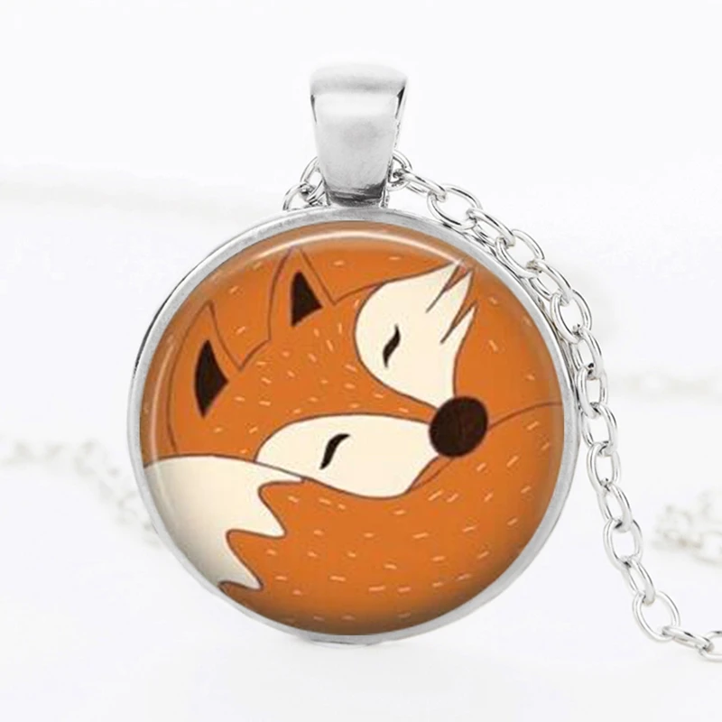 SUTEYI новейшее эффектное ожерелье с лисой существо акварель Лесной кабошон кулон