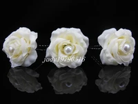6pcs ivory silky flower pearls crystals hair clip comb lace bridal wedding tiaras romantic fabric flower hairpins hair clips