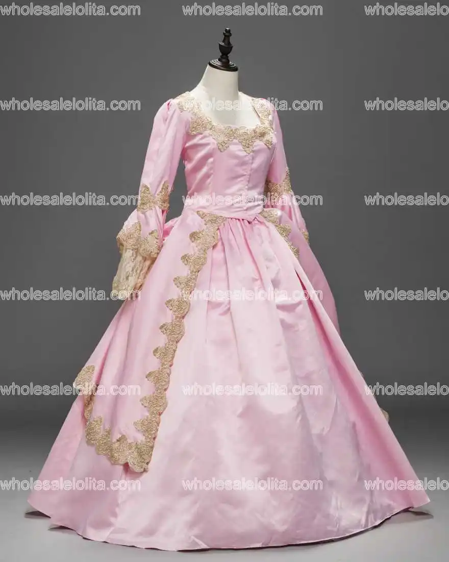 Розовое платье Marie Antoinette Renaissance из парчи бальное костюм для восстановления|costume