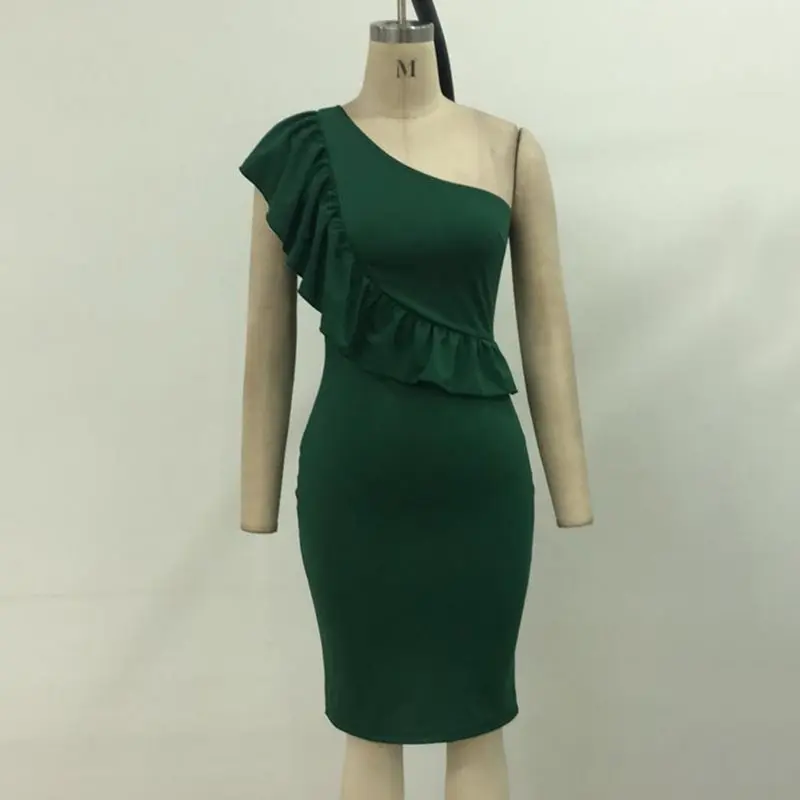 Сексуальное облегающее платье для женщин на одно плечо с открытой спиной и