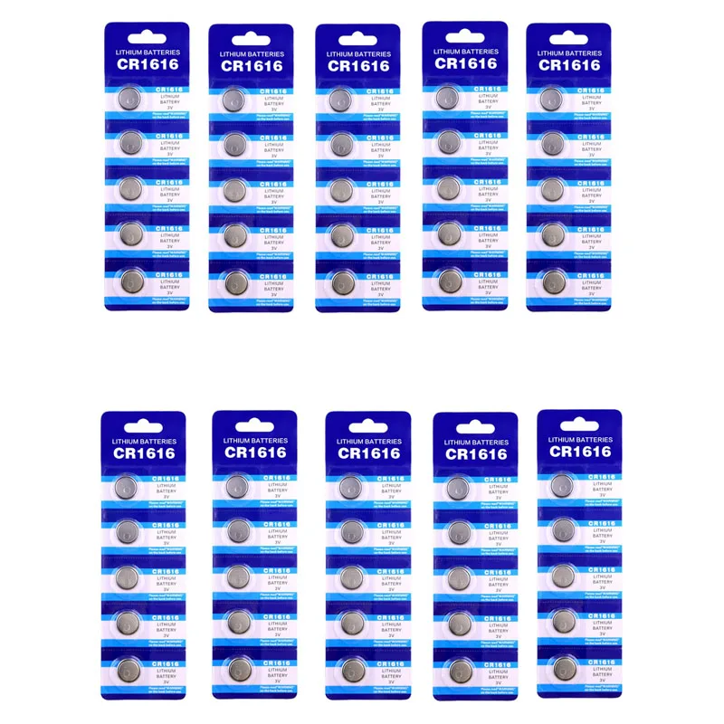 Lot 50pcs CR1616 DL1616 ECR1616 LM1616 3V Lithium Battery Button Coin Cell Batteries For Camera Watch Toys Remote