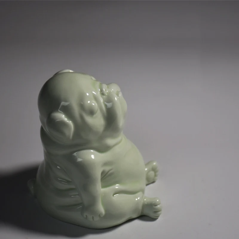 D Lucky Cat чай Pet керамические милые статуи крупного рогатого скота китайский чайный набор кунг-фу Аксессуары декор украшения ремесла Сувенир подарки на день рождения - Цвет: D