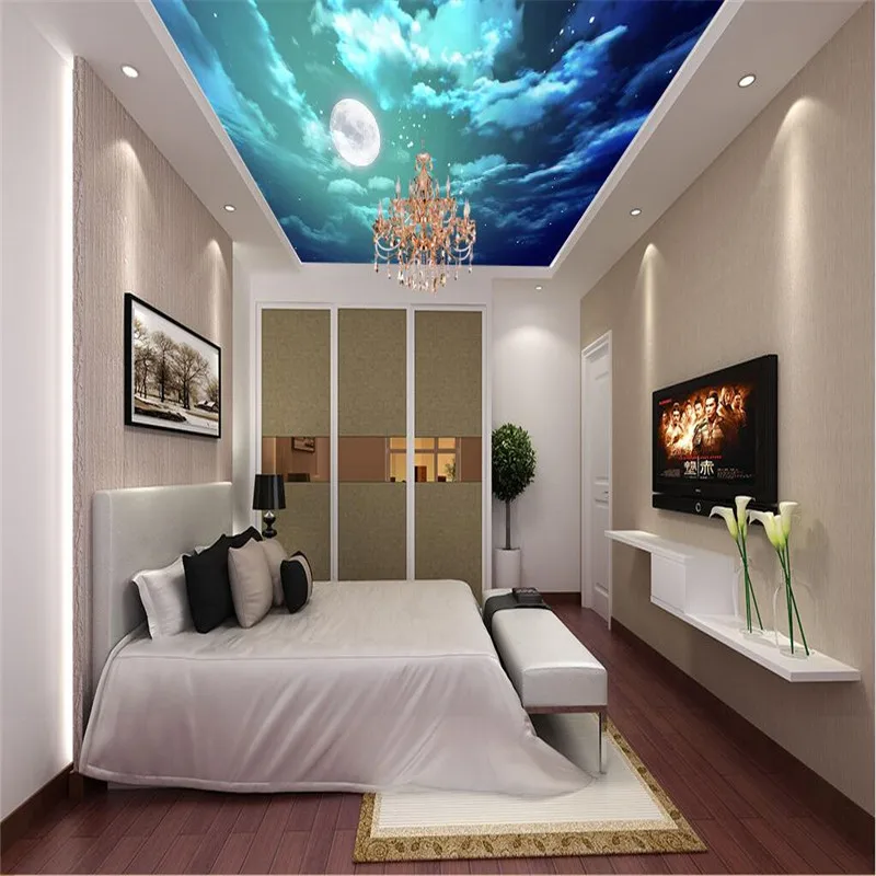 Фотофон с изображением лунного ночного неба потолка лобби гостиной настенная
