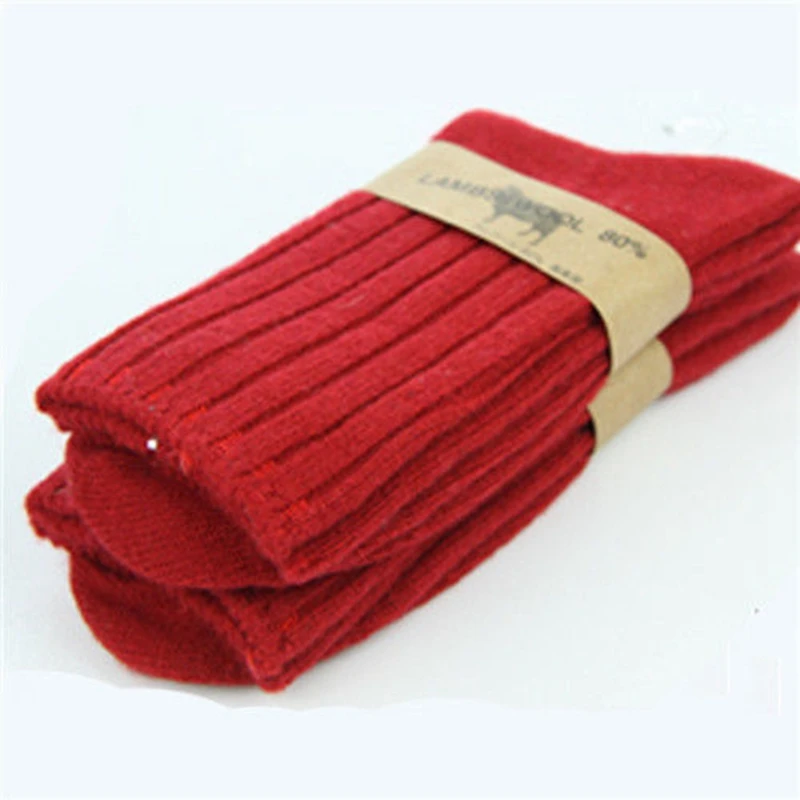 1 пара хит продаж модные зимние теплые мужские носки 80% овечьей шерсти однотонные