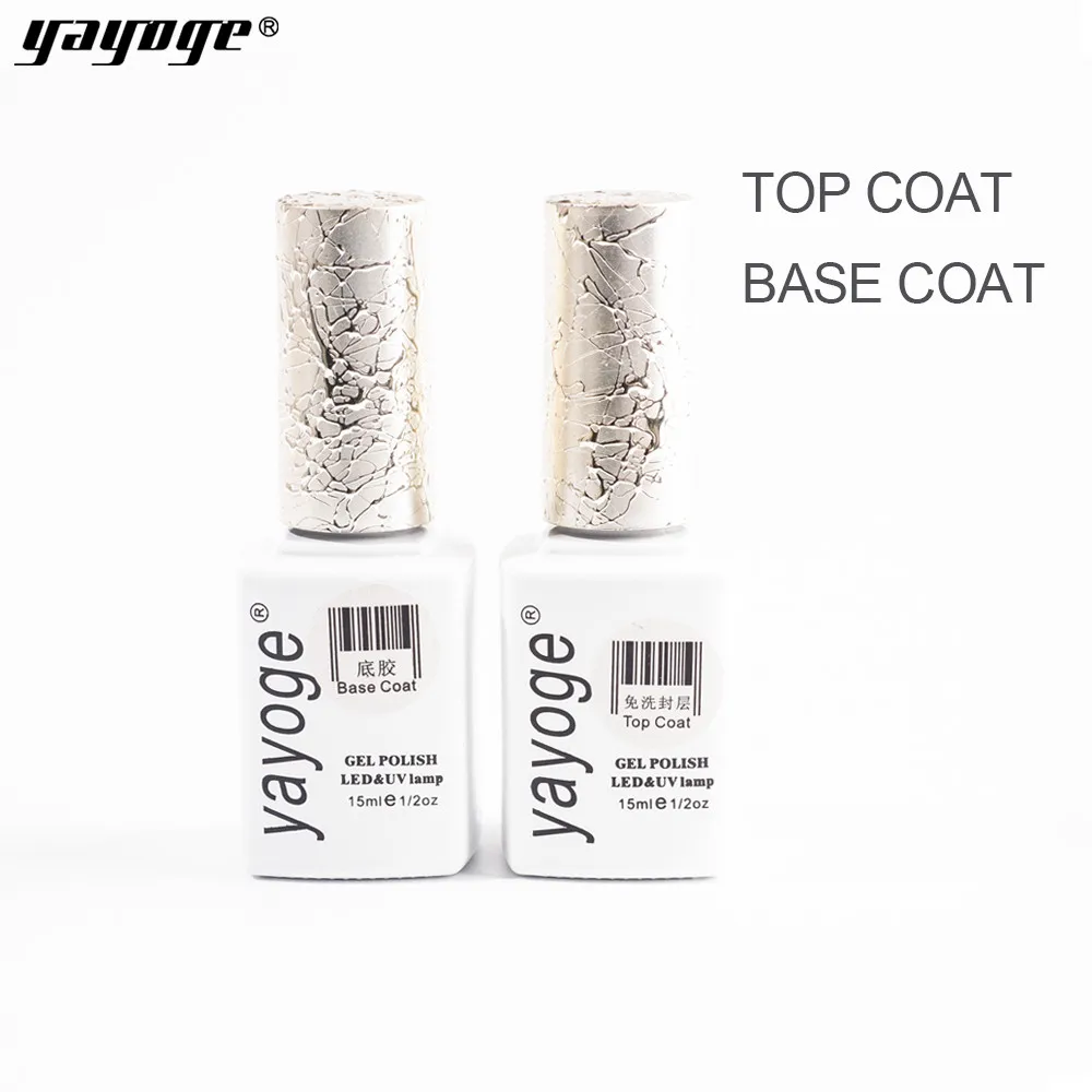 15ml Base and Top YAYOGE Базовое покрытие верхнее покрытие лак для ногтей не чистый грунтовка для ногтей матовый верхний Бондер стойкий замачиваемый лак для нейл-арта Маникюр - Цвет: 15ml Base and Top