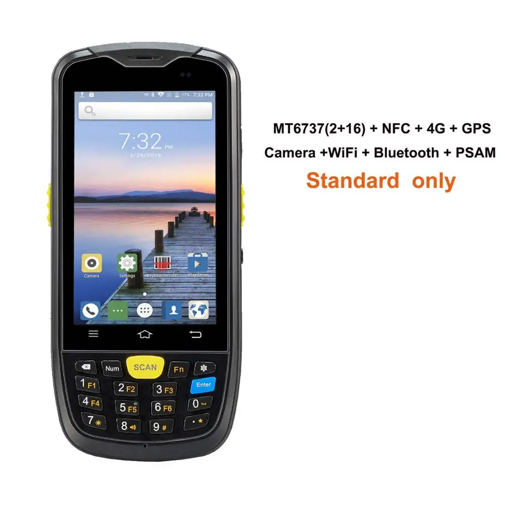 Standard Сборщик данных Android терминал прочный PDA 1D 2D штрих-код беспроводной сканер 4G WiFi Bluetooth gps NFC склад сбора данных - Цвет: Standard