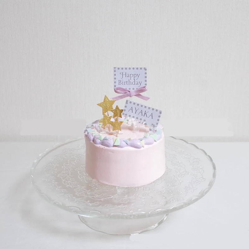 2pcs Happy Birthday Cake Topper Insert Card Delicate bowknot style Party Decoration Accessory | Дом и сад