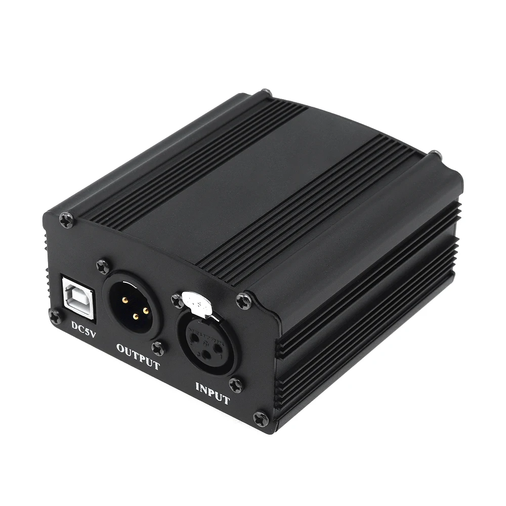 USB 48В 1 канальный фантомный источник питания с одним XLR аудио кабелем для