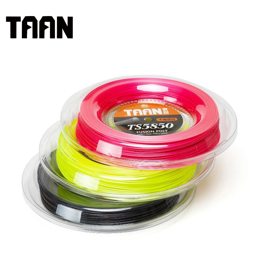 Free Shipping TAAN TT58501.20mm Ten Fusion Poly Cyclo Decagonal Tennis String Polyester 200m Reel Tennis Racket String