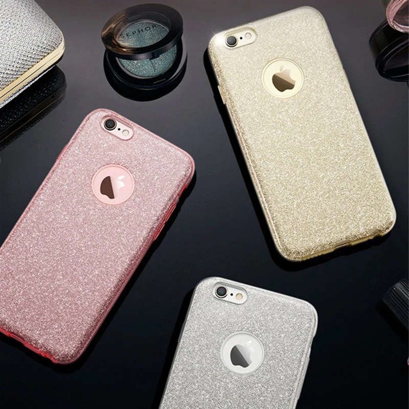 Блестящий силиконовый чехол для iPhone 5S 6 6S 7 8 Plus X 10 блестящий мягкий из ТПУ