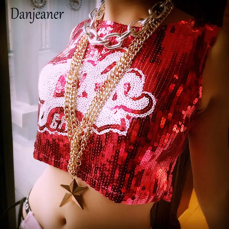 Костюм для ночного клуба DANJEANER женские топы с круглым вырезом без рукавов