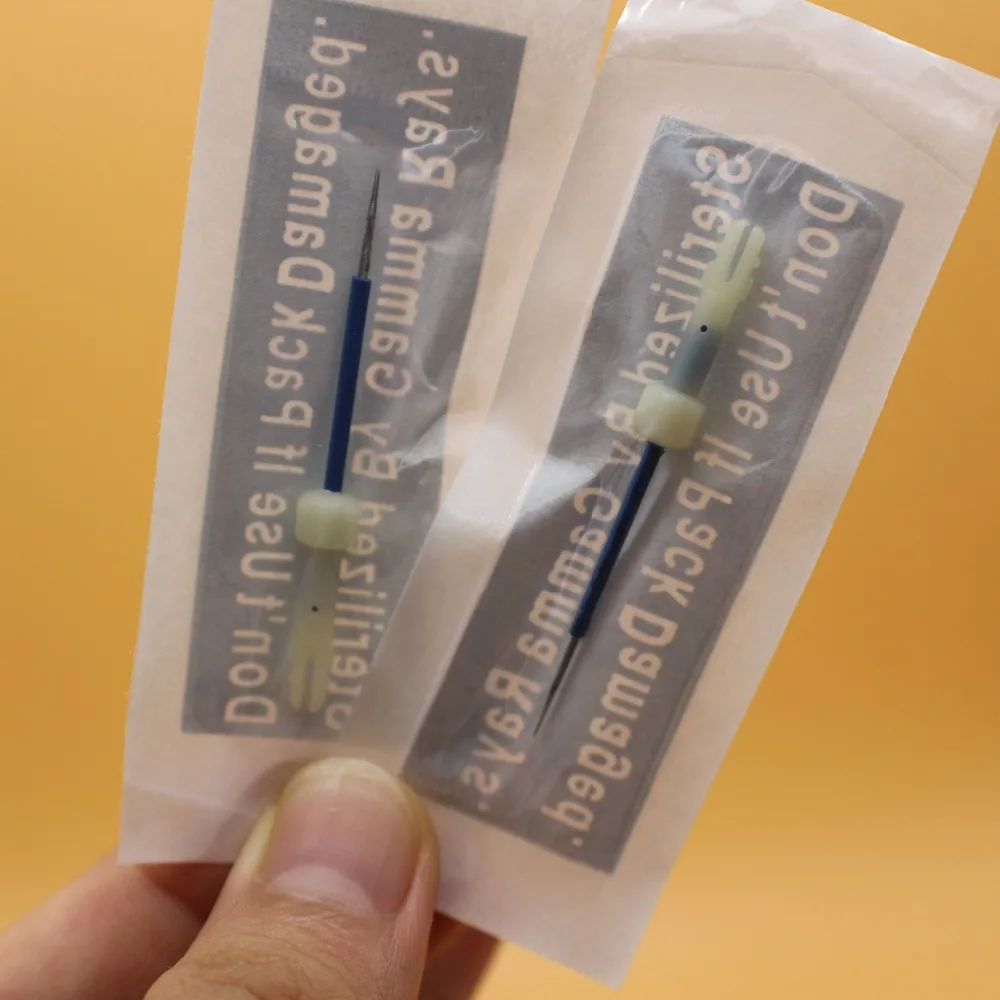 100 шт. оригинальные 2 зубца круглые мозаичные ИГЛЫ Перманентный макияж бровей губ