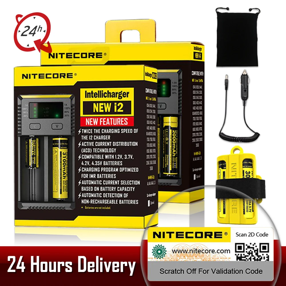 100% оригинальное зарядное устройство Nitecore I8 Новинка I2 I4 ЖК интеллектуальное Li Ion