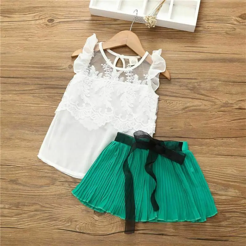 Комплект детской одежды из 2 предметов: Блузка + юбка модные комплекты для девочек