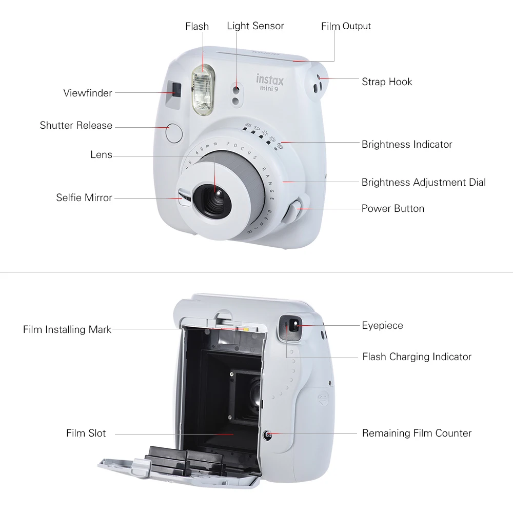 Новый Fujifilm Instax Mini 9 для Polaroid мгновенная фото камера пленка с зеркало