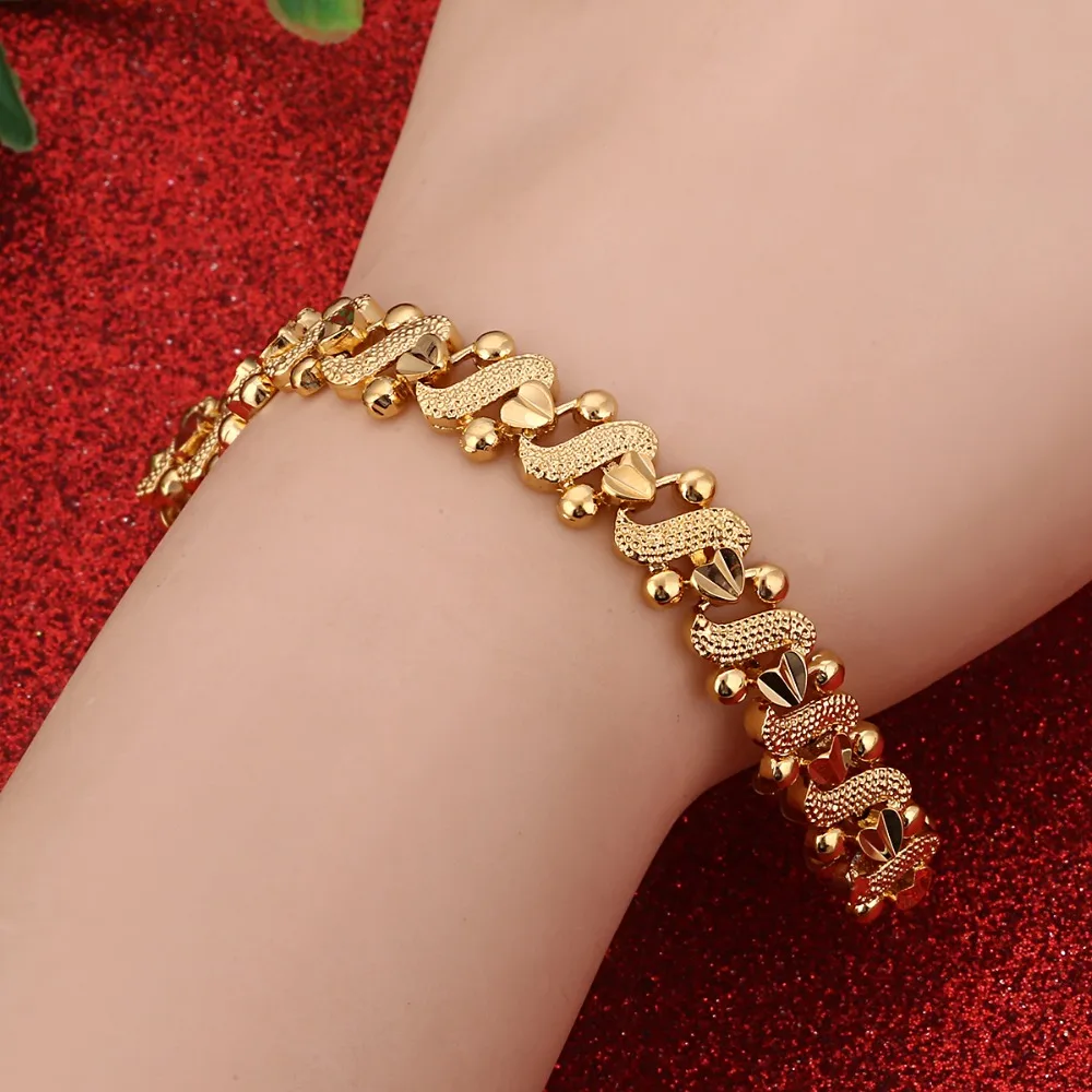 Оптовая продажа романтические женские ювелирные изделия золотого цвета браслет