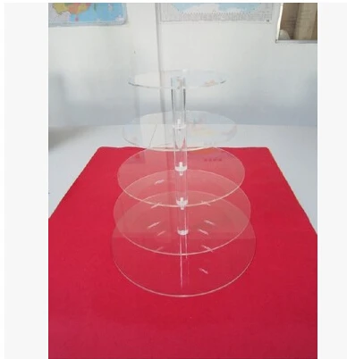 durable and healthy 5 tiers acrylic cake stand wedding decoration