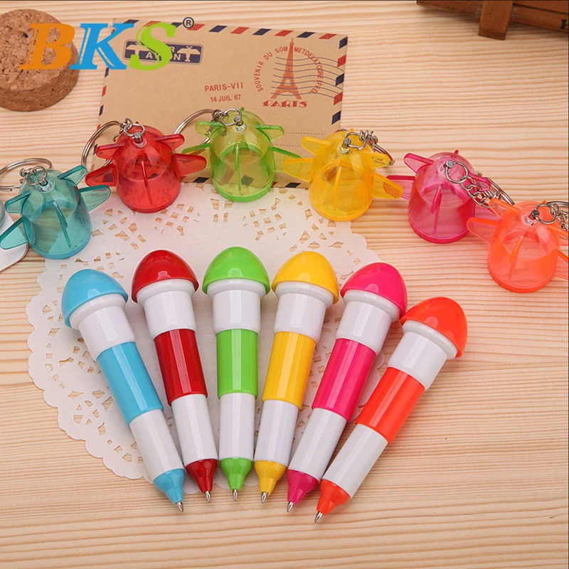 

Promotional retractable gift lovely airplane shape pens special shape Ballpen with keychain 24pcs/lot