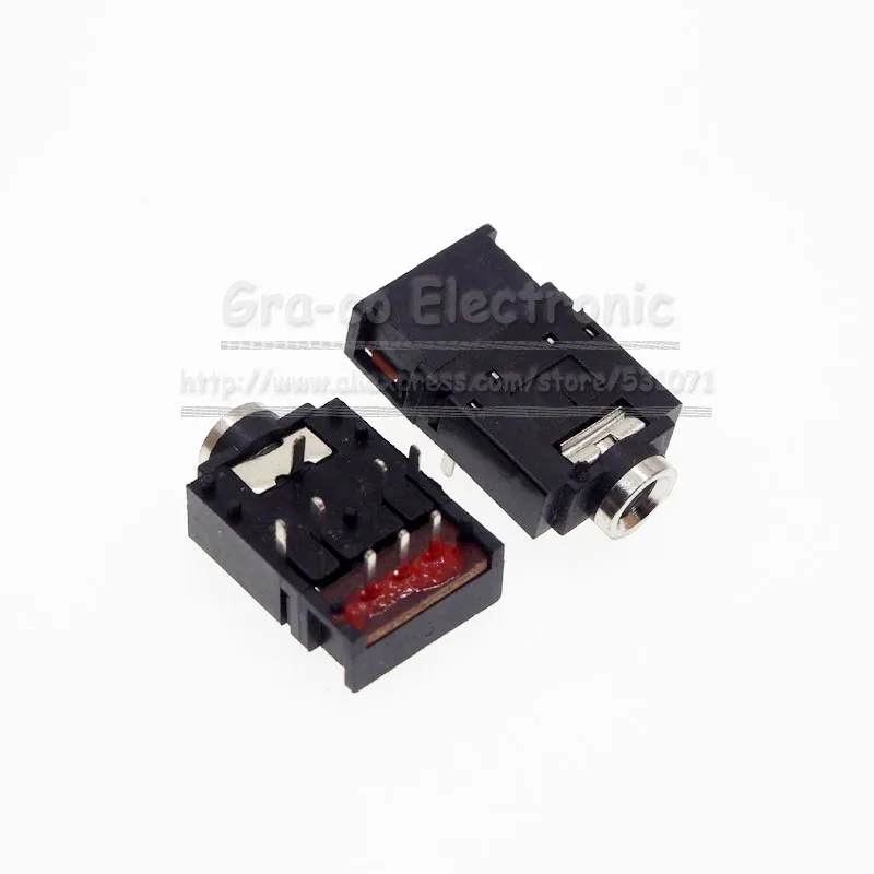 100 шт./лот 3 5 мм держатель для наушников гнездо двухканальный 8 контактный DIP с