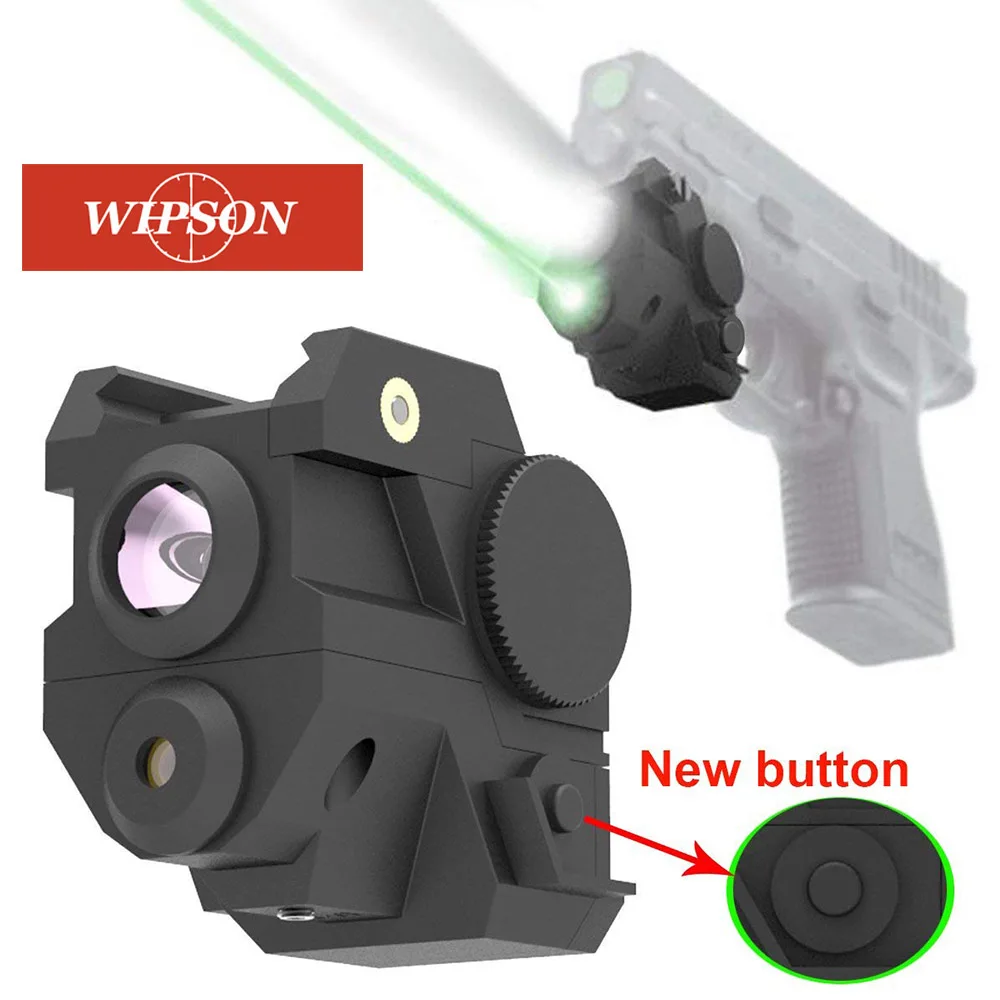 

WIPSON Mini Sub Compact Rail Red Laser Sight with High Lumen LED Flashlight Integrated Combo with Strobe for Pistol Rifle