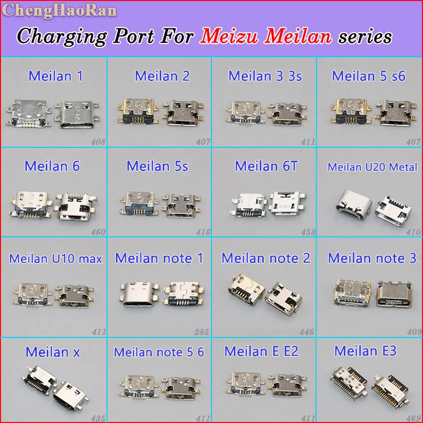 ChengHaoRan Micro USB разъем для зарядки док-станции, разъем для Meilan Note 1 2 3 3s 6T S6 6 5 X Max U10 U20 E E2 E3