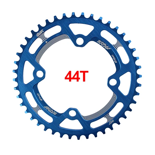 44T Round Blue EKFan 38 T/40 T/42 T/44 T/46 T/48 T/50 T/52 T узкая широкая круглая ведущая звездочка велосипеда 104BCD цепь 7075-T6 MTB велосипед круг шатунная пластина - Цвет: 44T Round Blue