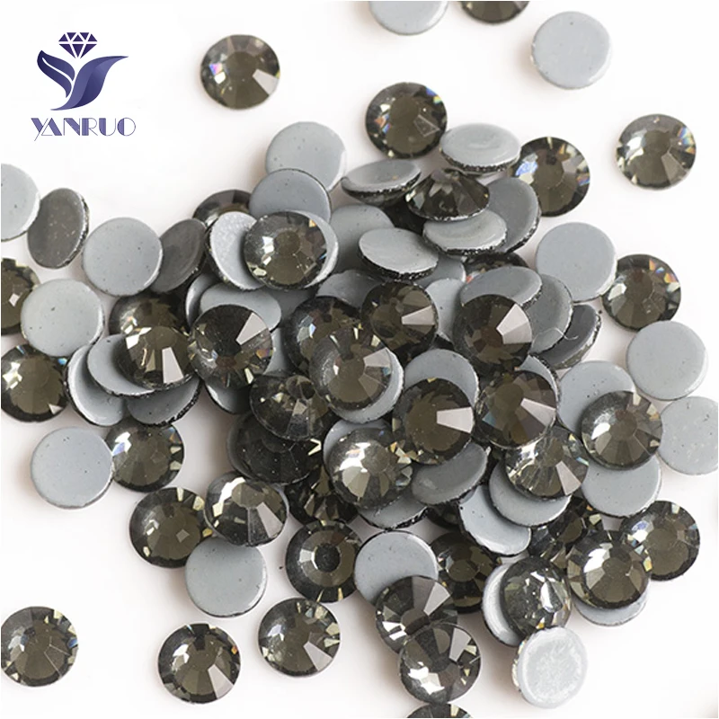 YANRUO 2058HF SS20 Черный бриллиант 1440 шт. с плоским основанием горячая фиксация стразы