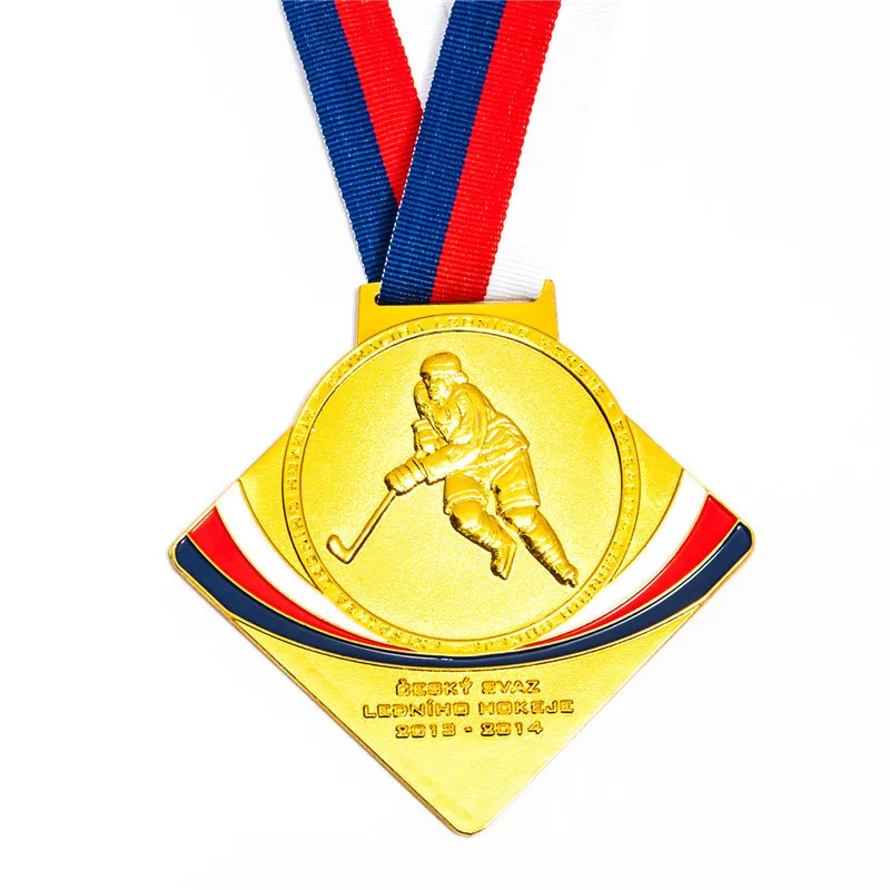 

hockey medals with ribbons cheap sports gold medal hot sales custom made 3D game medal high quality custom enamel medals