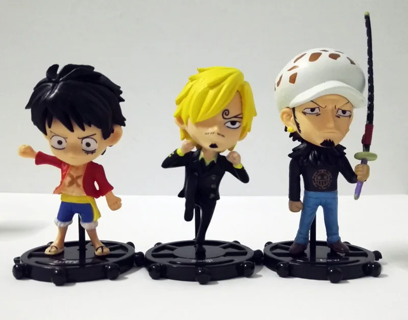 One piece 6pcs/set anime figures Sanji Joe Law Nami Luffy Zoro bonecos Collectibles Model Toys PVC Japanese Q Version 75S' Dolls | Игрушки