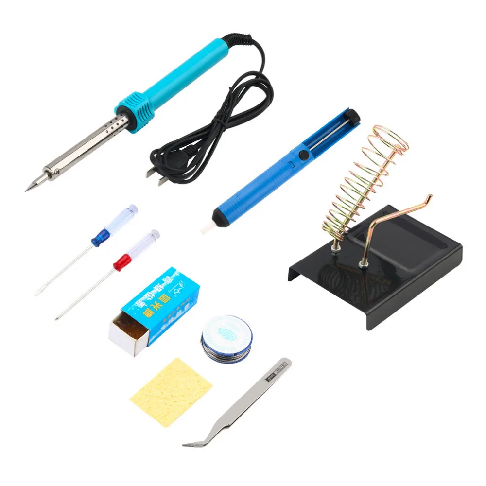 9 в 1 Набор инструментов для электрического припоя с железной подставкой пинцет